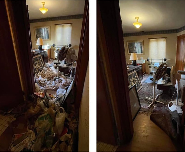 inside of the hoarder house before