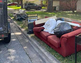 furniture on curb waiting for pick up
