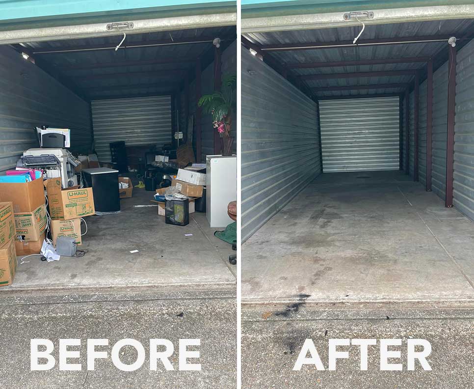 houston storage unit clean out before and after