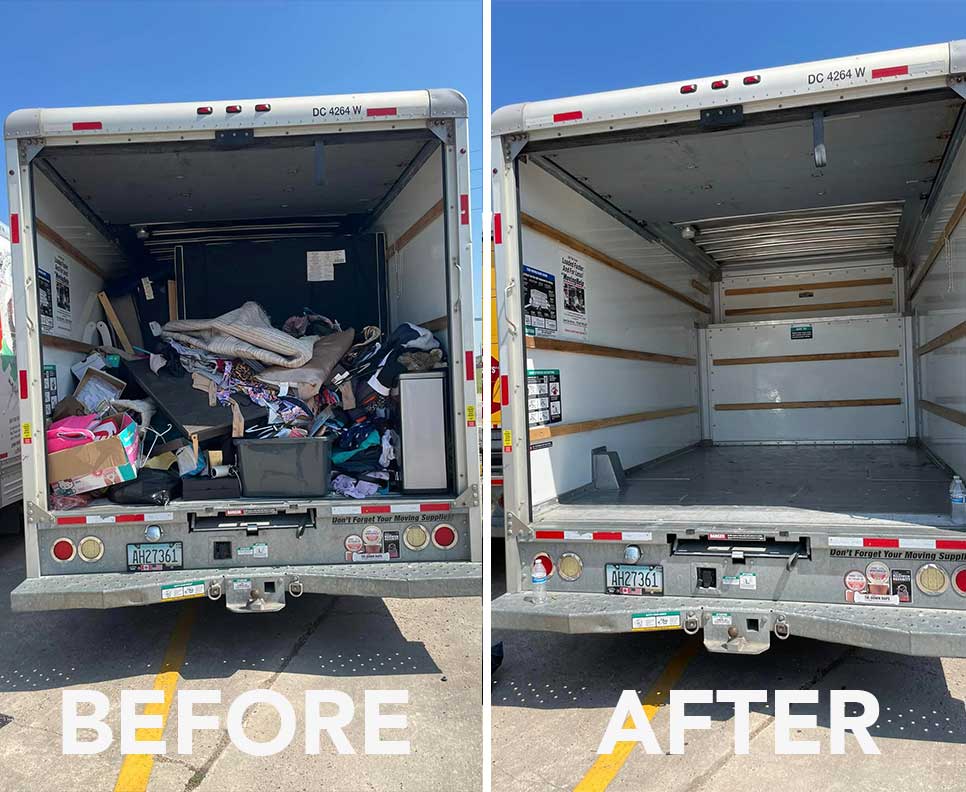 before and after uhaul truck clean out in houston