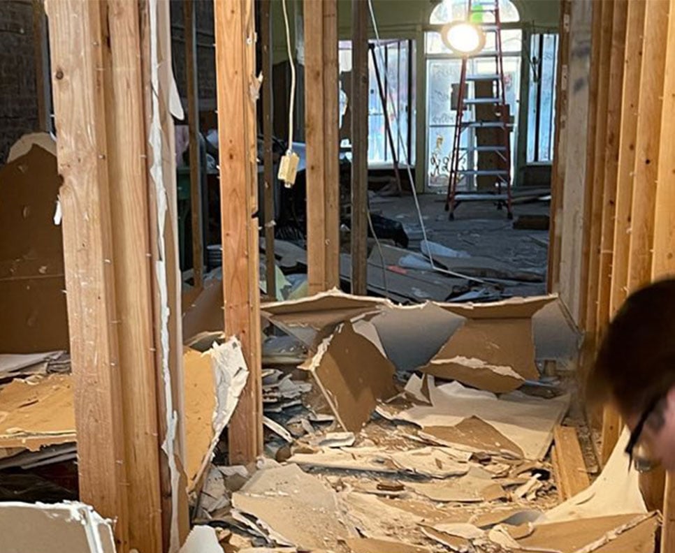 before construction debris removal in ybor city
