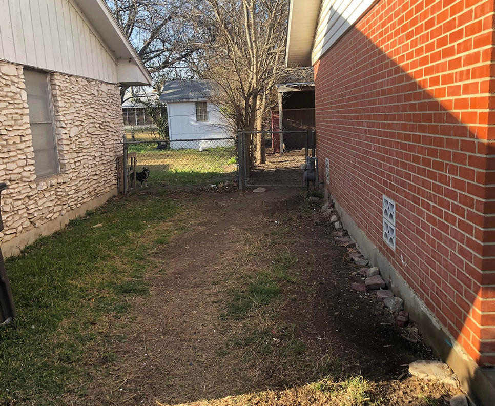 side yard after residential cleanup