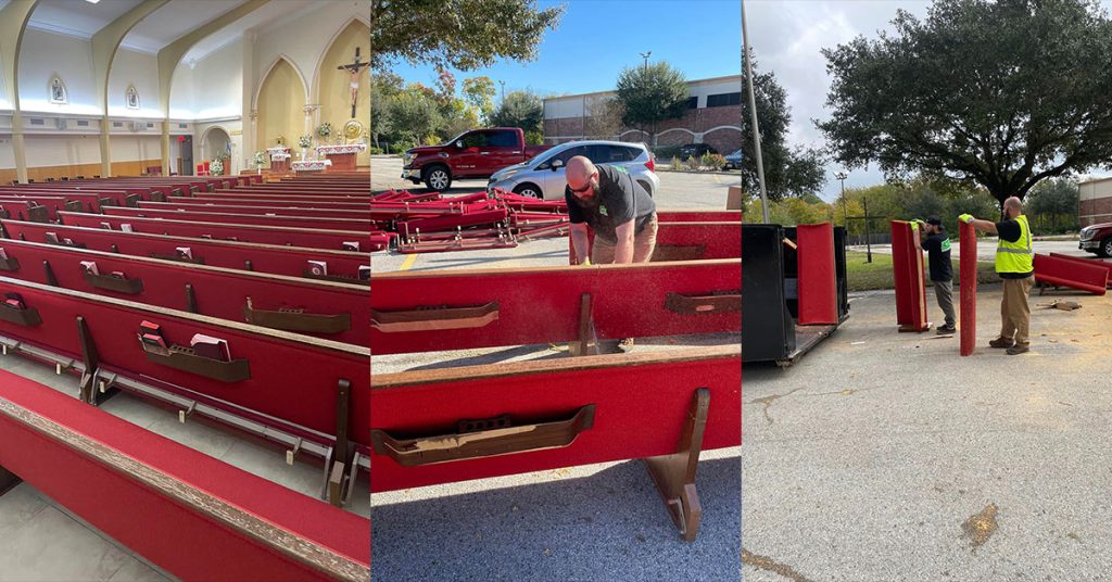 church pew removal services